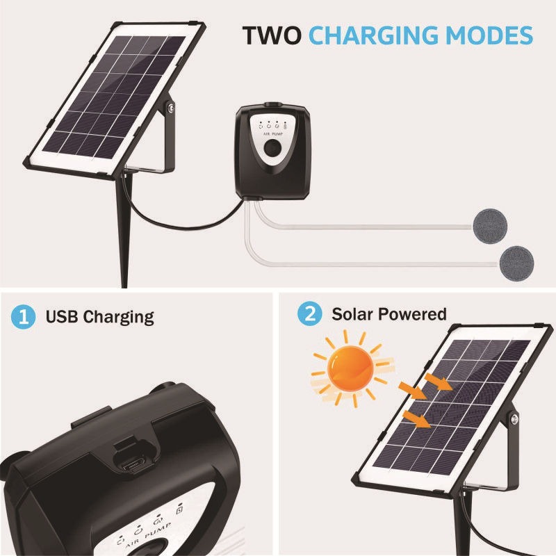 Rechargeable Solar Pond Aerato - Solar Pond Aerator Oxygen Pump ulasan dan harga